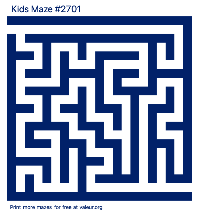 Free Printable Kids Maze number 2701