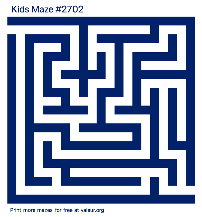 Free Printable Kids Maze number 2702