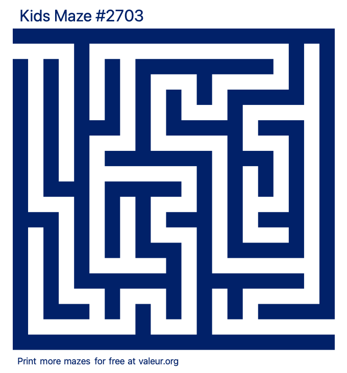 Free Printable Kids Maze number 2703