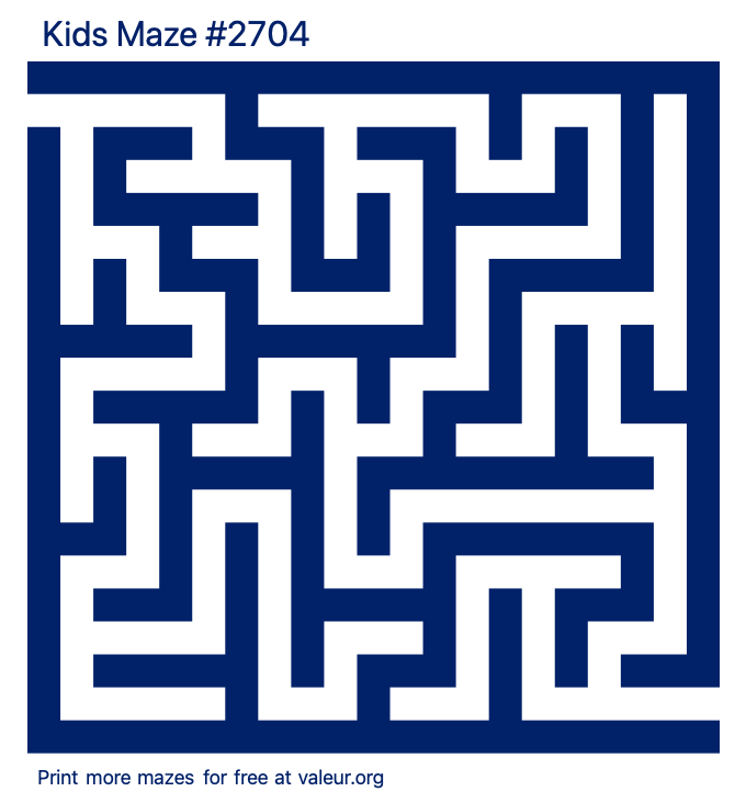 Free Printable Kids Maze number 2704