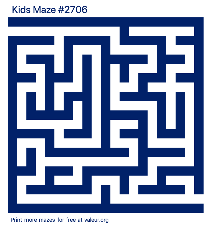 Free Printable Kids Maze number 2706