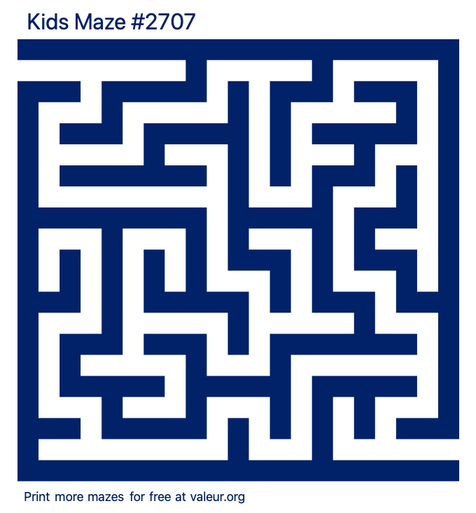 Free Printable Kids Maze number 2707