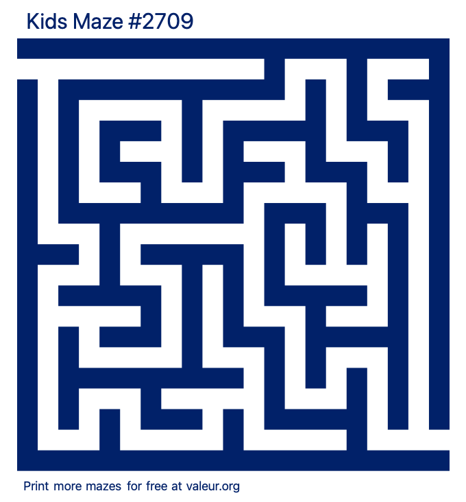 Free Printable Kids Maze number 2709