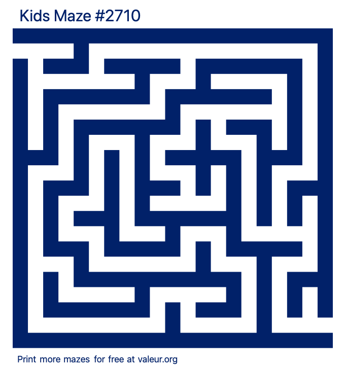 Free Printable Kids Maze number 2710