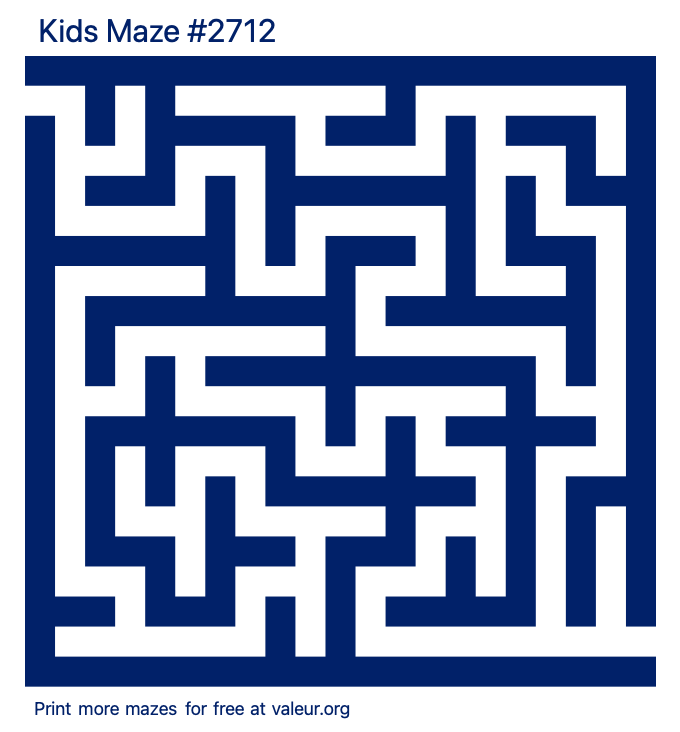 Free Printable Kids Maze number 2712
