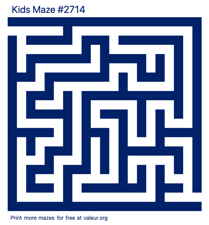 Free Printable Kids Maze number 2714