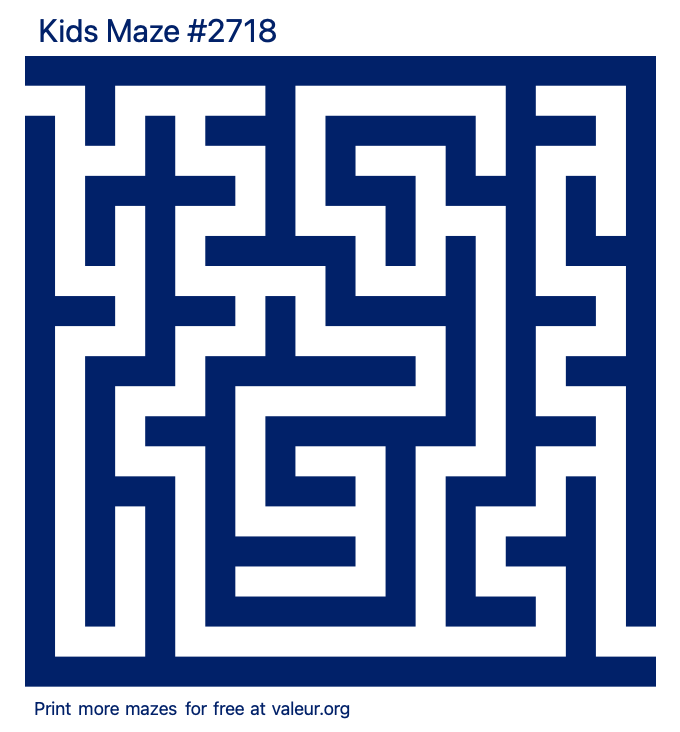 Free Printable Kids Maze number 2718