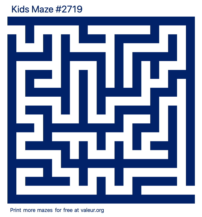 Free Printable Kids Maze number 2719