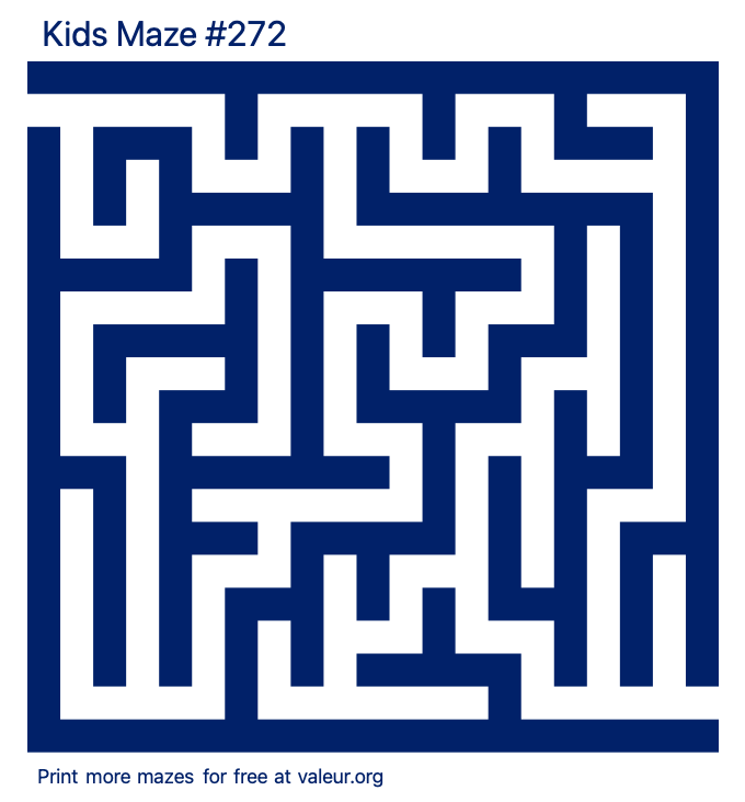 Free Printable Kids Maze number 272