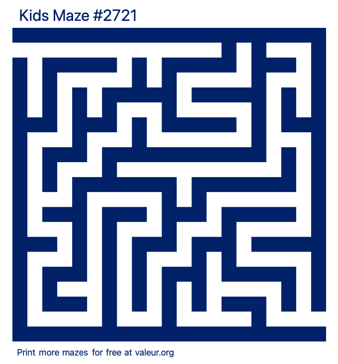 Free Printable Kids Maze number 2721