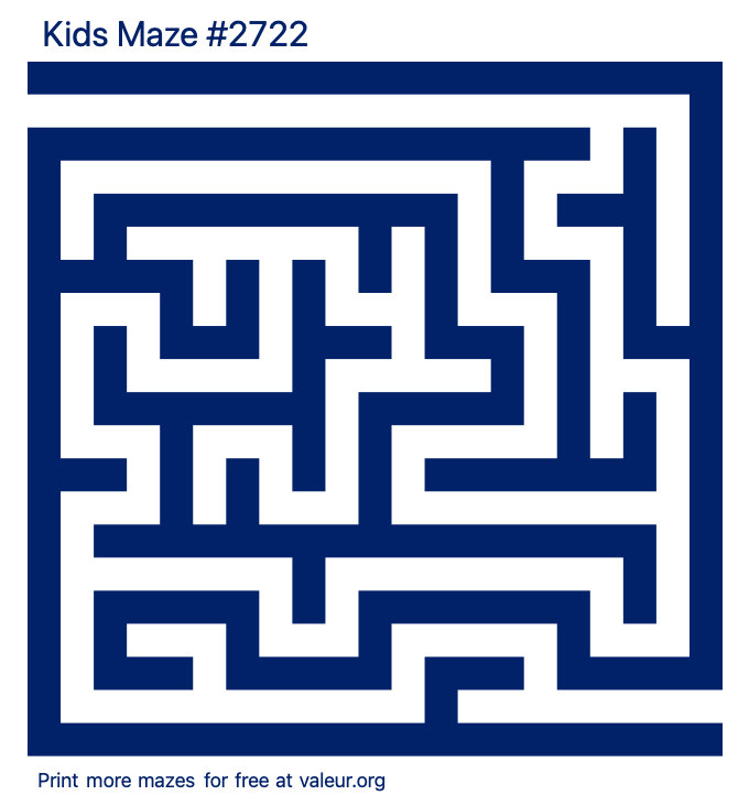 Free Printable Kids Maze number 2722