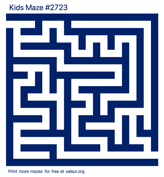 Free Printable Kids Maze number 2723