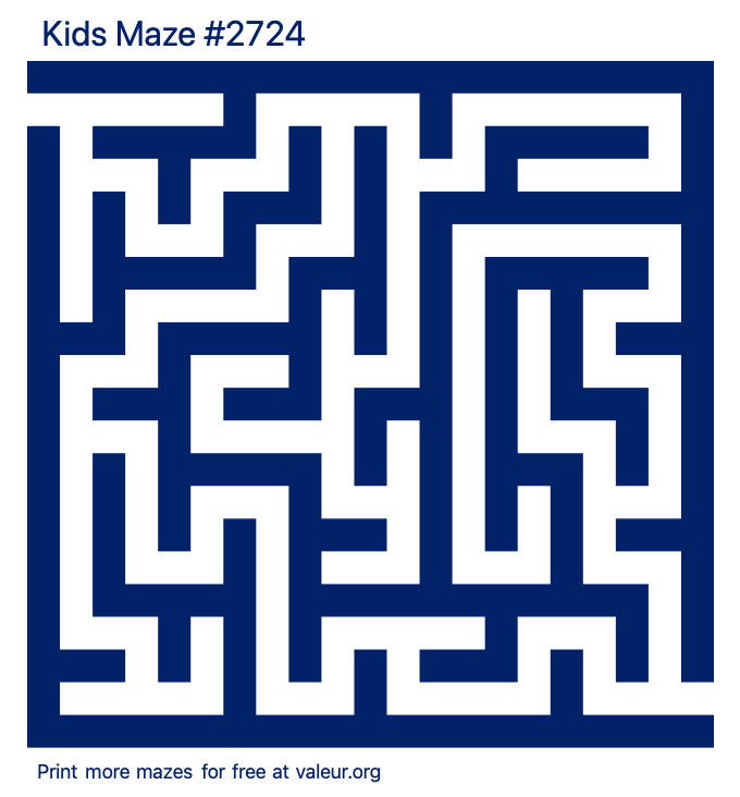 Free Printable Kids Maze number 2724