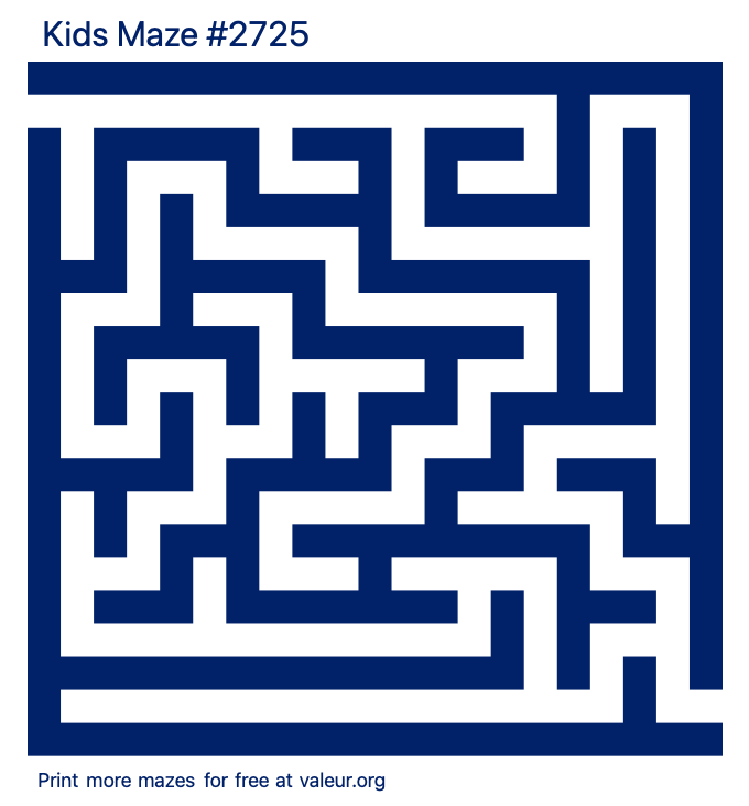 Free Printable Kids Maze number 2725