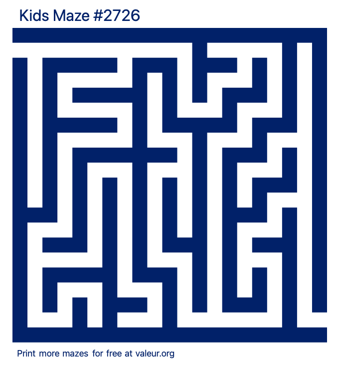 Free Printable Kids Maze number 2726