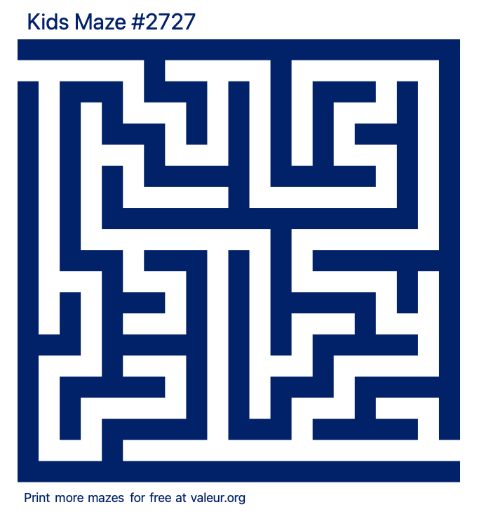 Free Printable Kids Maze number 2727