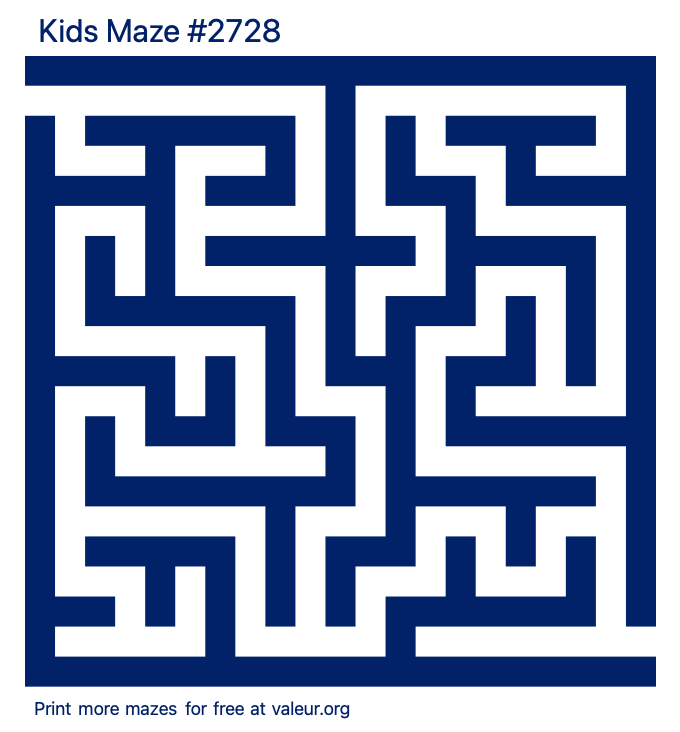 Free Printable Kids Maze number 2728