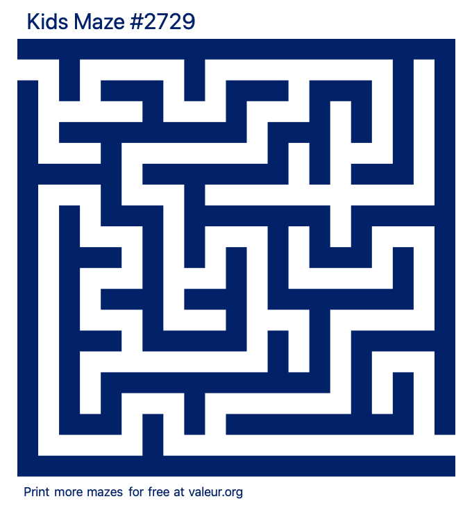 Free Printable Kids Maze number 2729