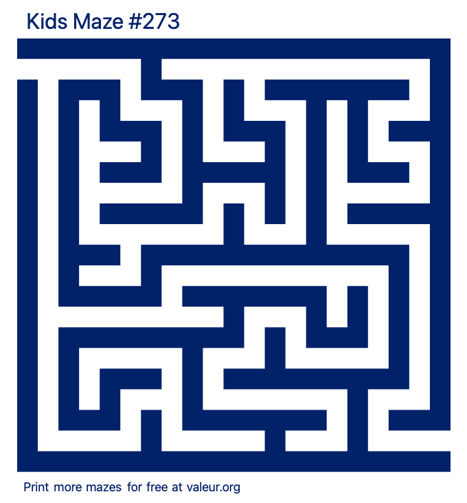 Free Printable Kids Maze number 273