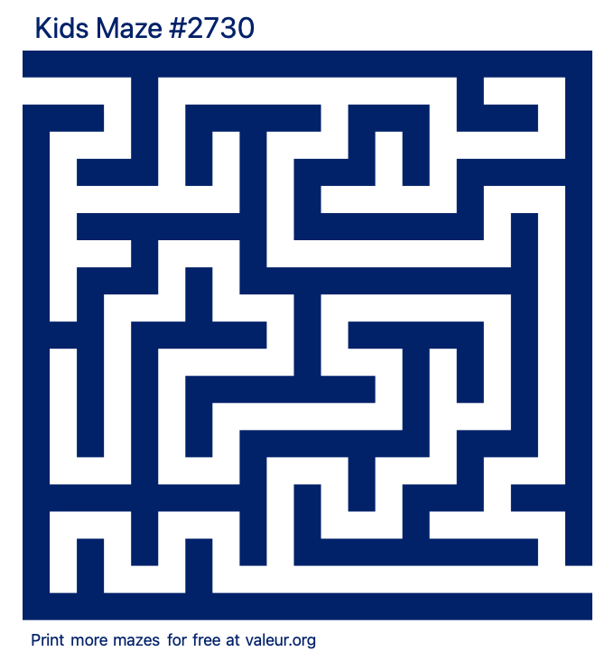 Free Printable Kids Maze number 2730