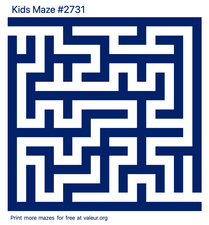 Free Printable Kids Maze number 2731