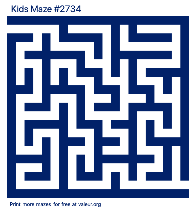 Free Printable Kids Maze number 2734