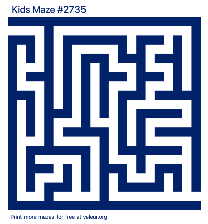 Free Printable Kids Maze number 2735
