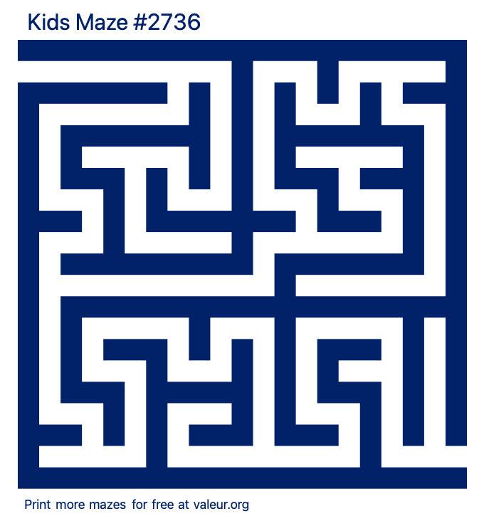 Free Printable Kids Maze number 2736