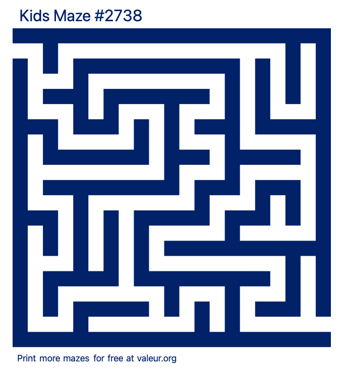 Free Printable Kids Maze number 2738