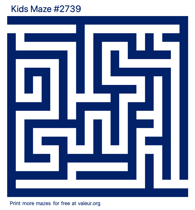 Free Printable Kids Maze number 2739