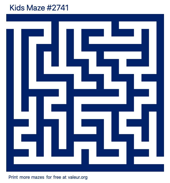 Free Printable Kids Maze number 2741