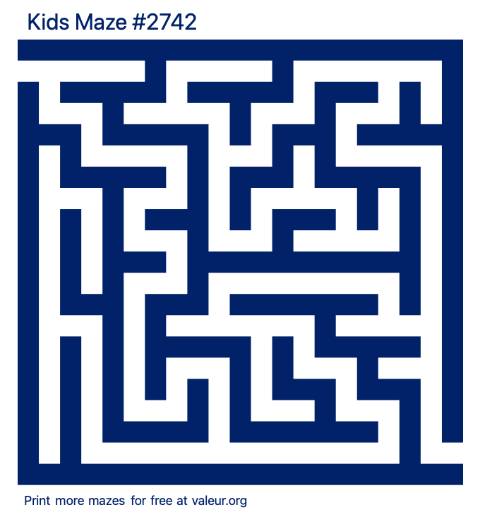 Free Printable Kids Maze number 2742