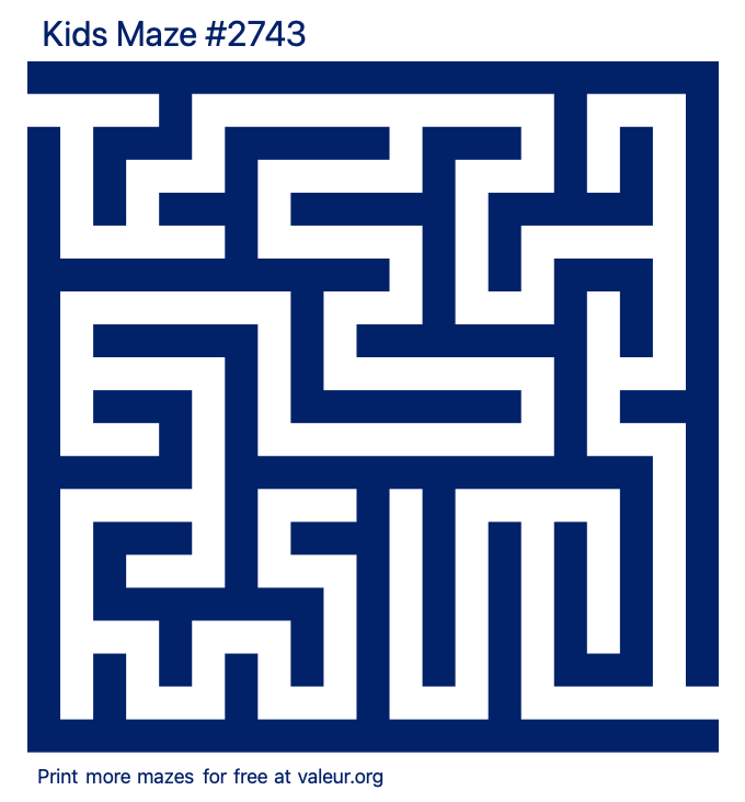 Free Printable Kids Maze number 2743