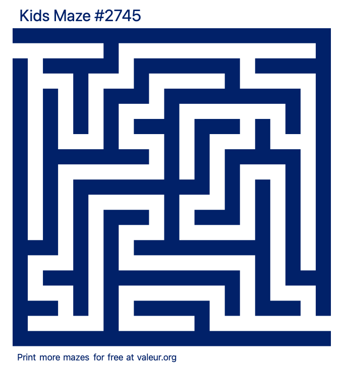 Free Printable Kids Maze number 2745