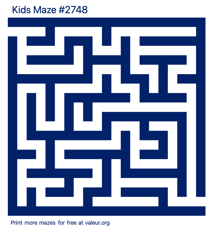 Free Printable Kids Maze number 2748