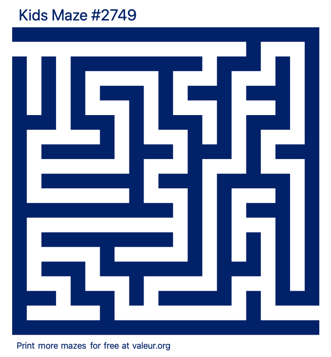 Free Printable Kids Maze number 2749