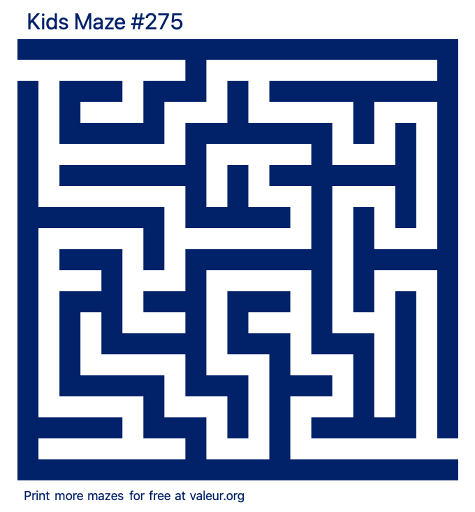 Free Printable Kids Maze number 275
