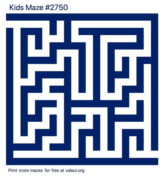 Free Printable Kids Maze number 2750