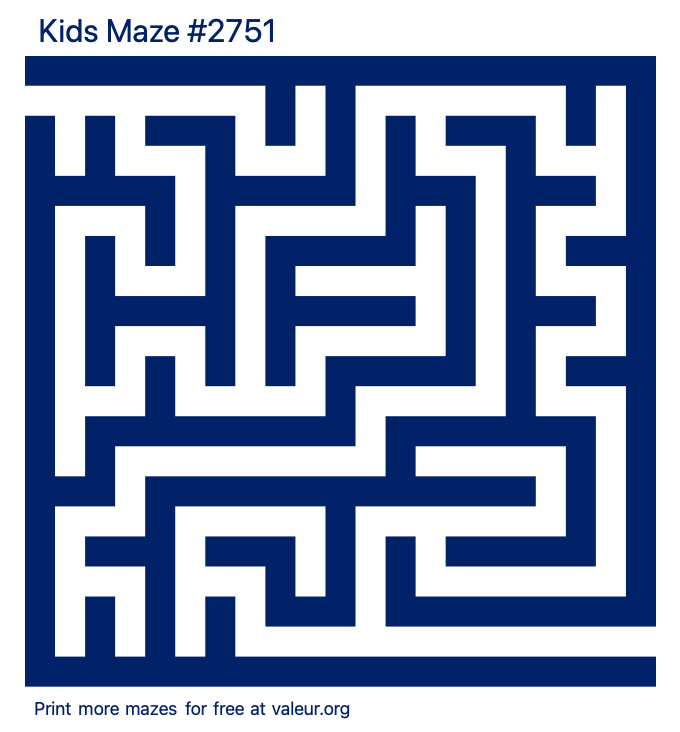 Free Printable Kids Maze number 2751