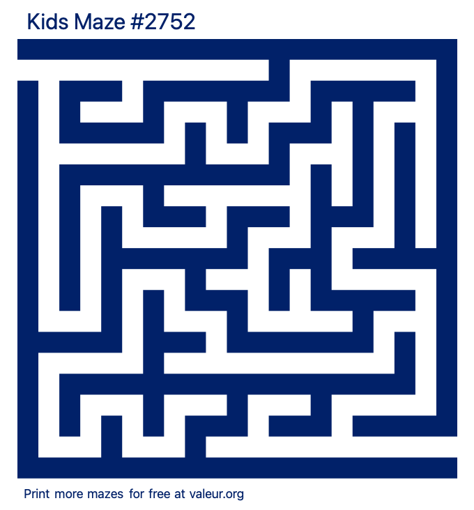 Free Printable Kids Maze number 2752