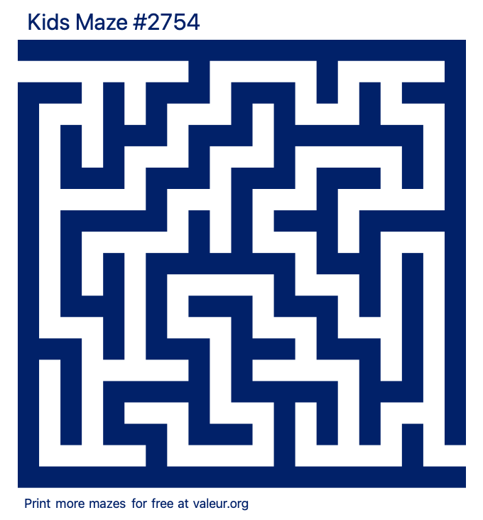 Free Printable Kids Maze number 2754