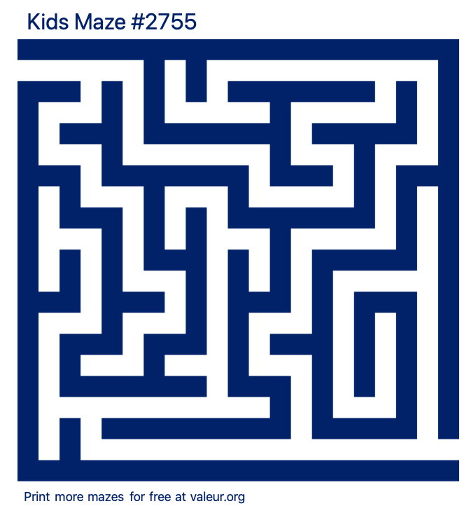 Free Printable Kids Maze number 2755