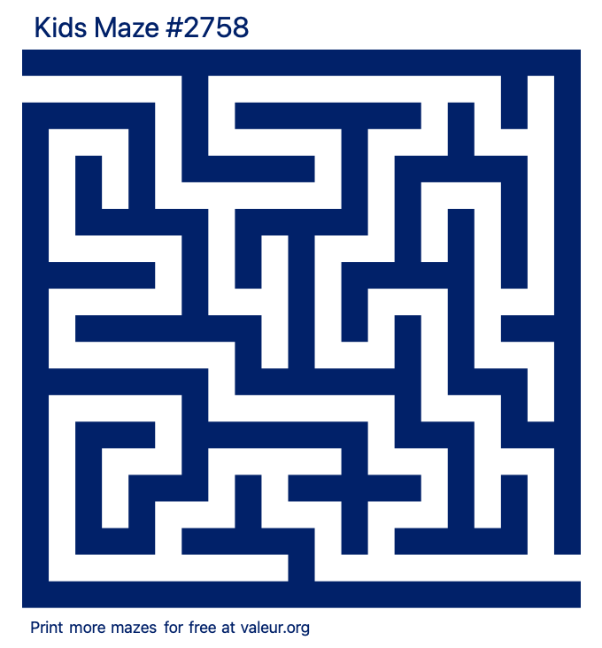 Free Printable Kids Maze number 2758