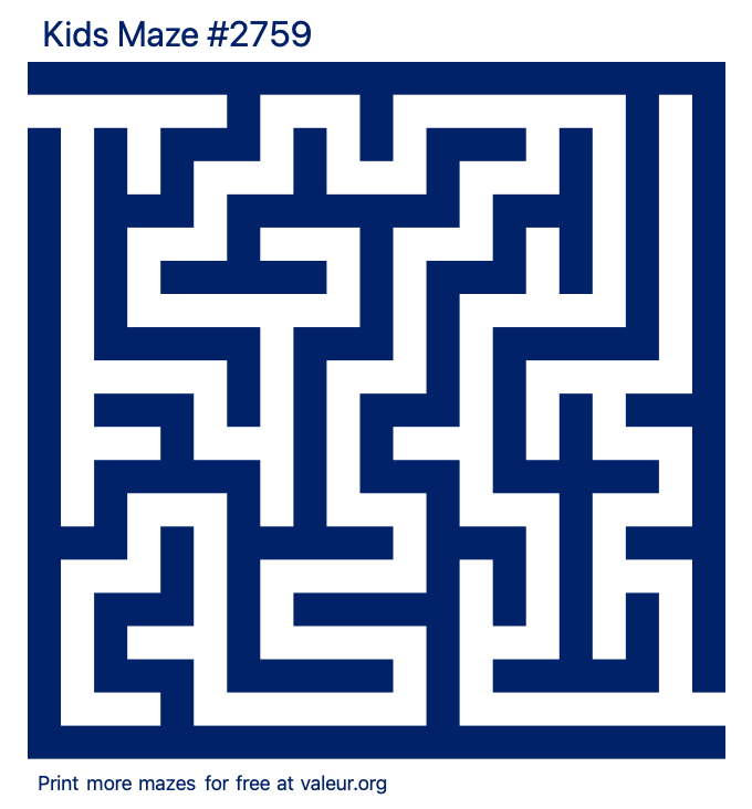 Free Printable Kids Maze number 2759