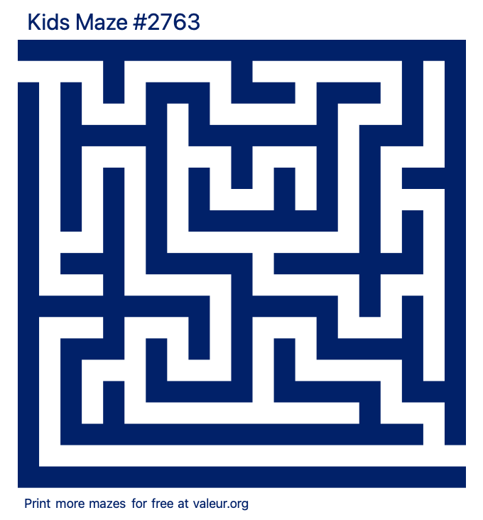 Free Printable Kids Maze number 2763