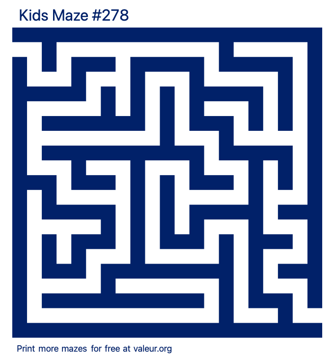 Free Printable Kids Maze number 278