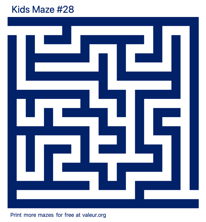 Free Printable Kids Maze number 28