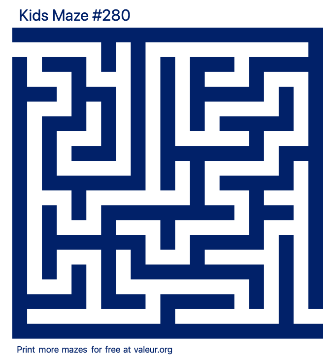 Free Printable Kids Maze number 280