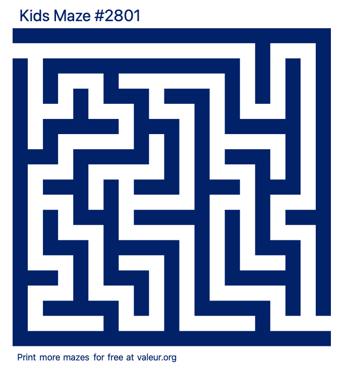 Free Printable Kids Maze number 2801