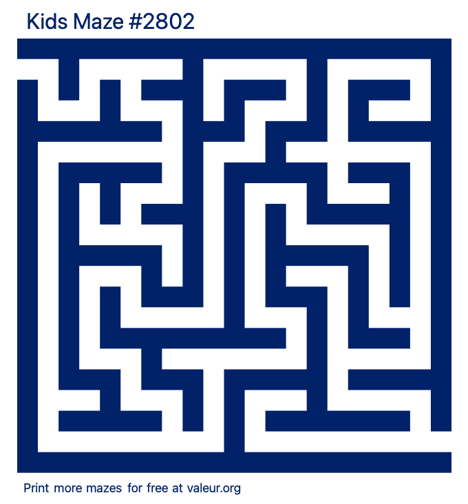 Free Printable Kids Maze number 2802